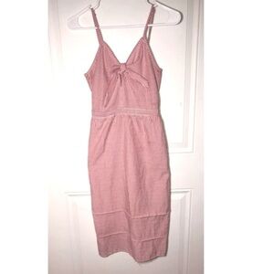 Love Notes Red and White Striped Midi Dress Small